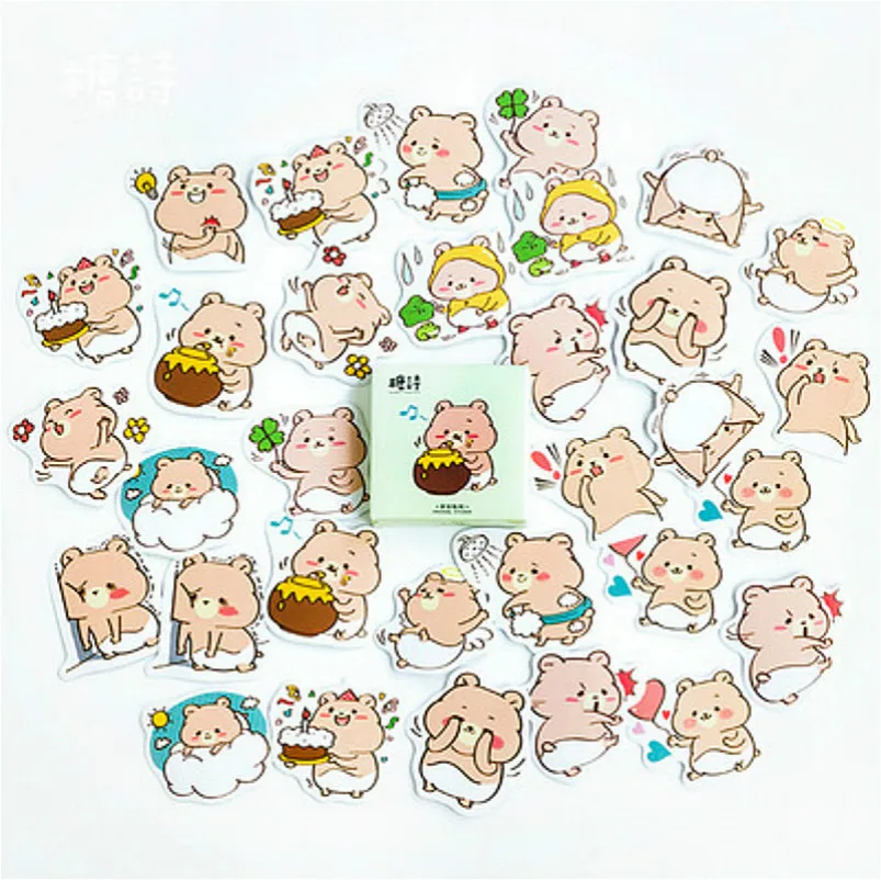 

45pcs/set Orso Goloso Label Stickers Decorative Stationery Stickers Scrapbooking DIY Diary Album Stick Label University