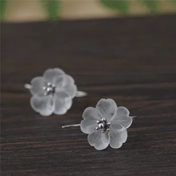 

BESTLYBUY Genuine 925 Sterling Silver Crystal White Flower Earrings for Women Lady Lover Gift Earrings Jewelry