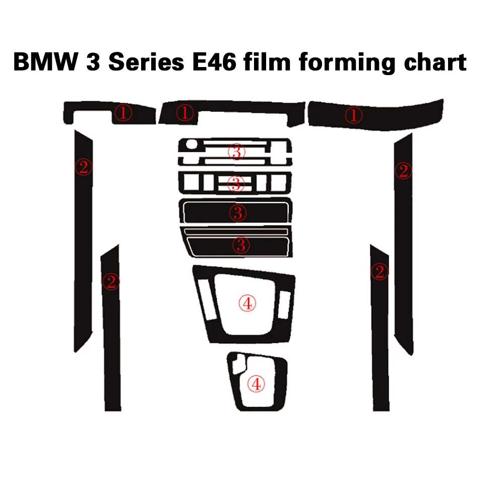 Для BMW 3 серии E46/4 Межкомнатная Центральная панель управления дверная ручка наклейки из углеродного волокна наклейки аксессуары для стайлинга автомобилей
