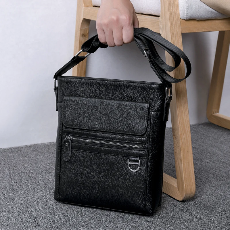 

BAQI Brand Men Handbags Genuine Leather Soft Cowhide High Quality Men Shoulder Bags Men Crossbody Bag 2019 Fashion Business Bag