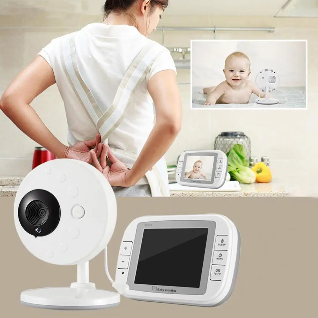 

New 3.5inch Wireless Two-way Intercom Night Vision White Video Baby US Monitor Indoor Kit