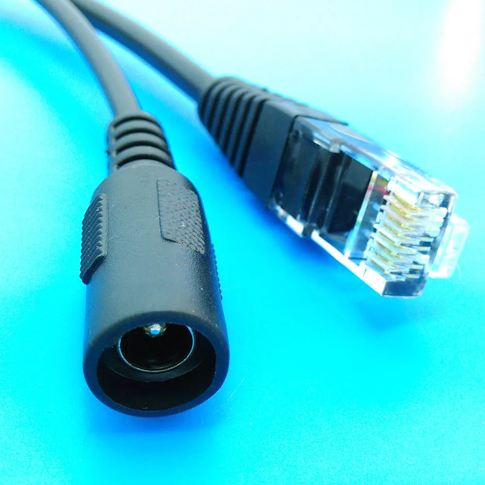 rj45 female to rj45 male dc poe spliter cable for dvi network