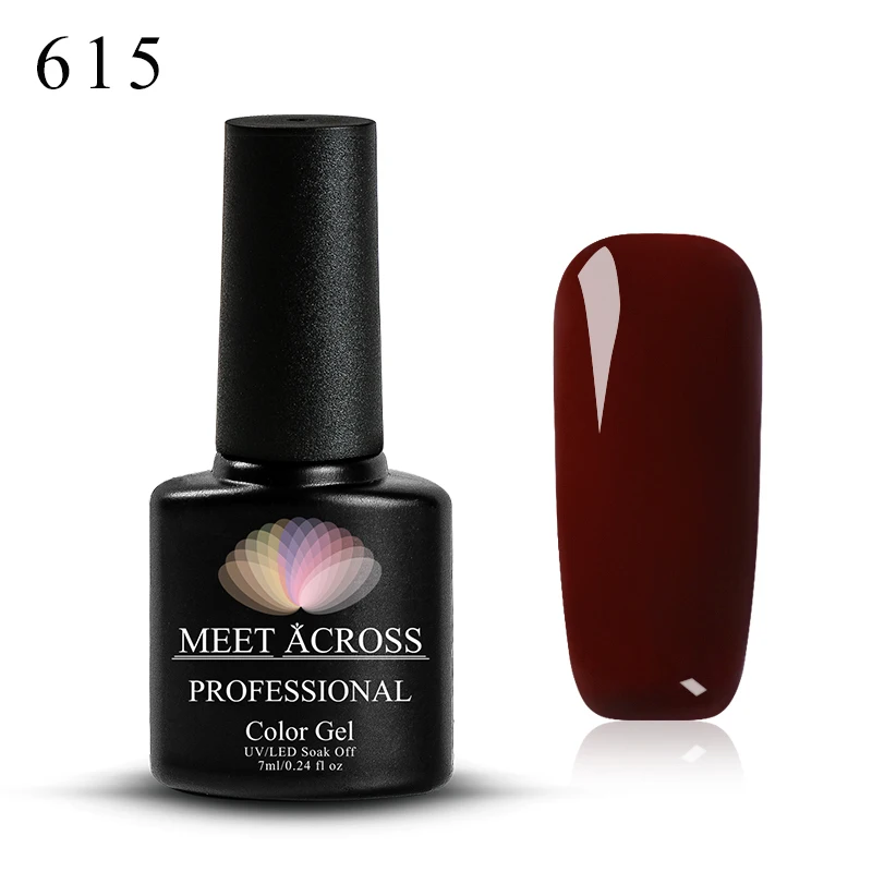 MEET ACROSS 7 мл телесный серый Гель-лак для ногтей полуперманентный Светодиодный УФ-лак для ногтей черная основа необходимый лак для штамповки - Цвет: W1906