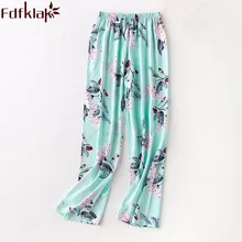 Fdfklak, женские пижамы со штанами, весенне-летние хлопковые штаны для сна, штаны для отдыха, штаны для сна, женские пижамные штаны с цветочным рисунком, Q1227