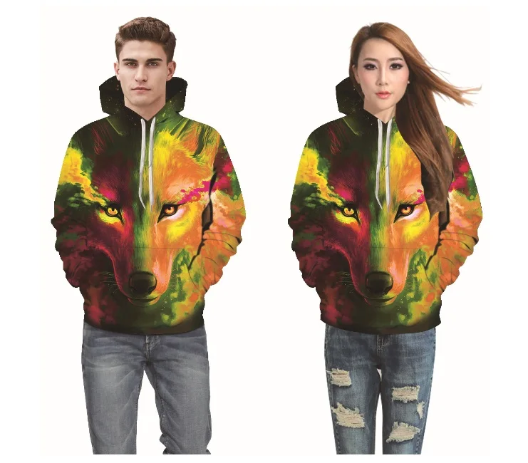 Tie dye унисекс EBAY продает много модных мужских и женских осень/зима 3D оборотень Хо