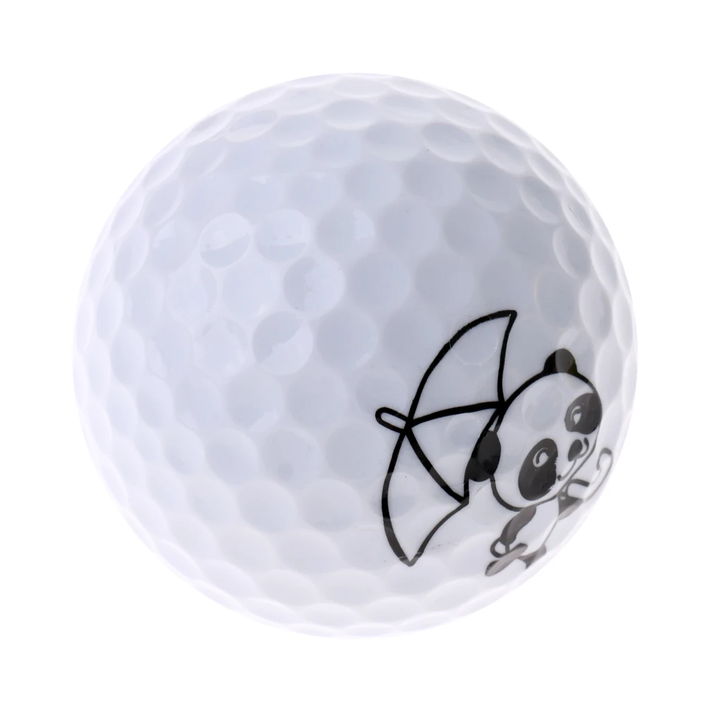 Golf Driving Range Practice Ball Cute Panda Printed Golf Ball Elastic Lightweight Flexible Golf Accessories Ball