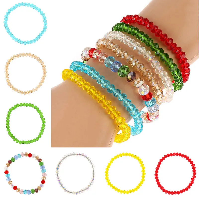 

1PC New Fashion Crystal Beaded Bracelets For Women Sweet Temperament Handwork Bracelets Charms Jewelry