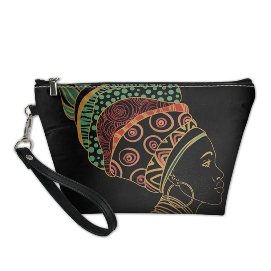 THIKIN косметички для макияжа женские черные художественные сумки для макияжа в африканском стиле с принтом для девочек женские этнические туалетные сумки для женщин Sac A Dos - Цвет: P4821Z8
