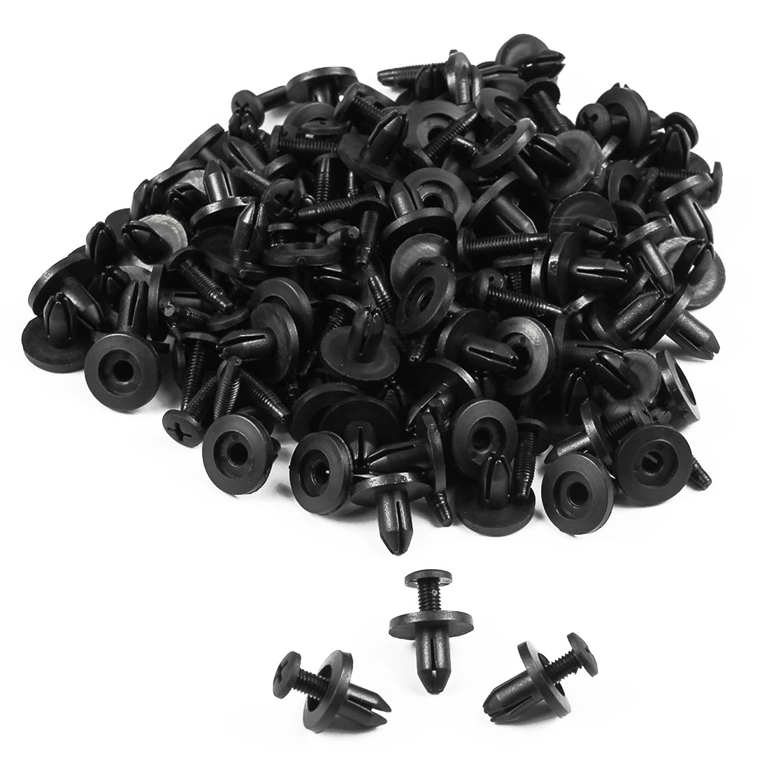 100Pcs 8mm Hole White Rivets Fastener Push Clips for Car Bumper Door Trim