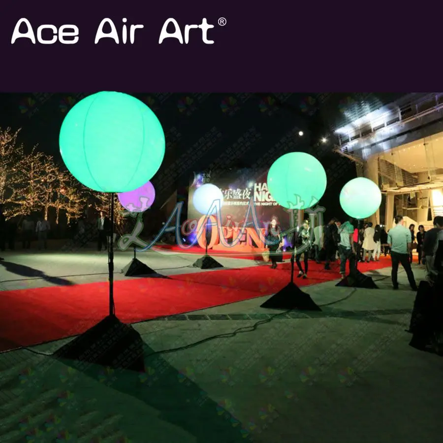 

beautiful stand Advertising round Inflatable rgb LED lighted ball with tripod