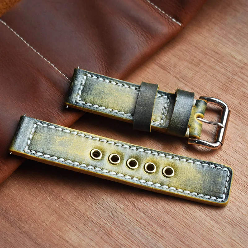 

Onthelevel New Watch Strap 18mm 20mm 22mm 24mm High Quality Genuine Leather Watchband Red Black Blue Wrist Belt Bracelet #D