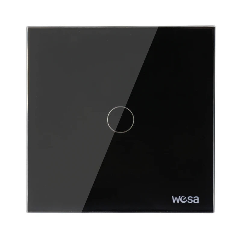 

2019 New design EU Standard Switch Wall Touch Switch Luxury Black Crystal Glass, 1 Gang 1 Way Switch CMW-01