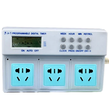 

DIGITAL Programmable LCD Electricity Plug Sockets Hub Timer for Aquarium Plant Light Heater Wavemaker Marine Dosing Pump