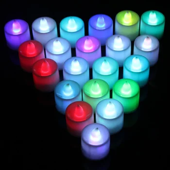 

Hot 7 Color LED Changing Electronic Flameless Candle Lamp Home Party Decor PLD