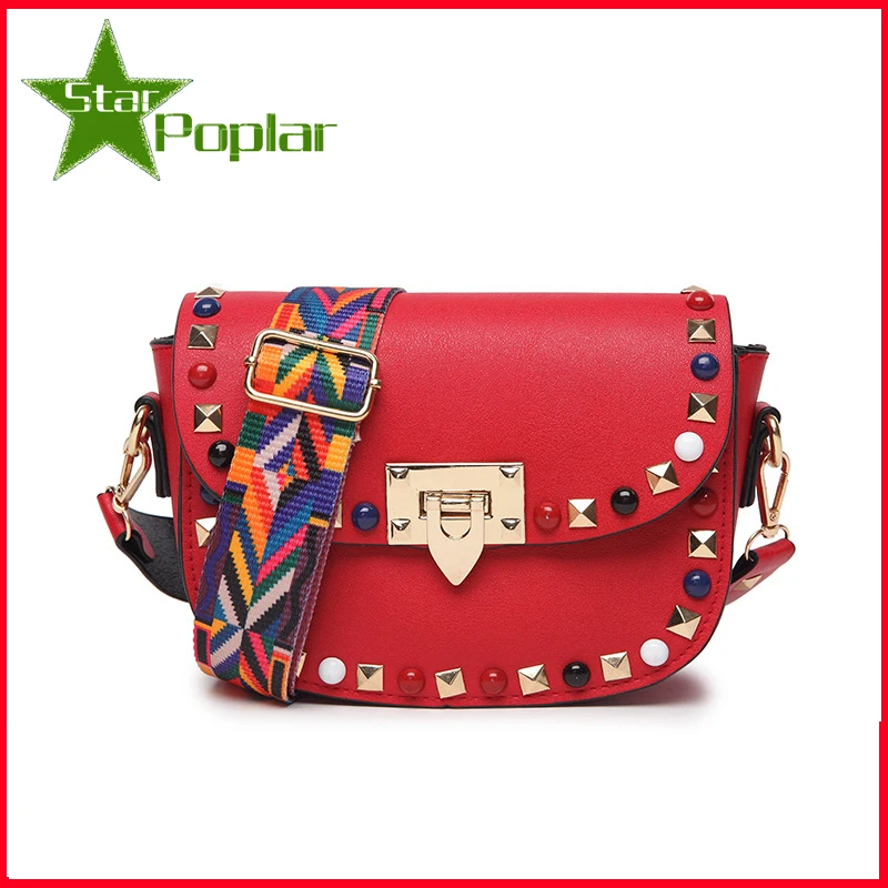 

Creative new handbags for women-rivets, small square bags-single shoulder slant-colored braided handbags for women