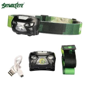 

SKYWOLFEYE Surper Bright More Sensitive Headlight with Red Warning Light for Camping Household Flashlight