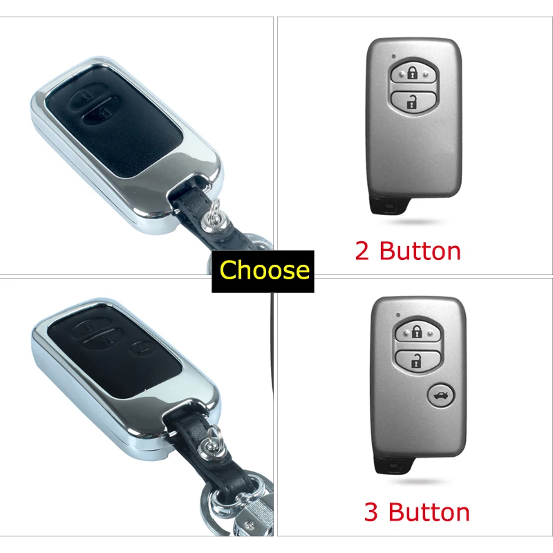 Leather Car Key Case Cover For Toyota Land Cruiser Prado 150 Camry Prius Crown For Subaru 2013 2014 Foreste Outback XV legacy
