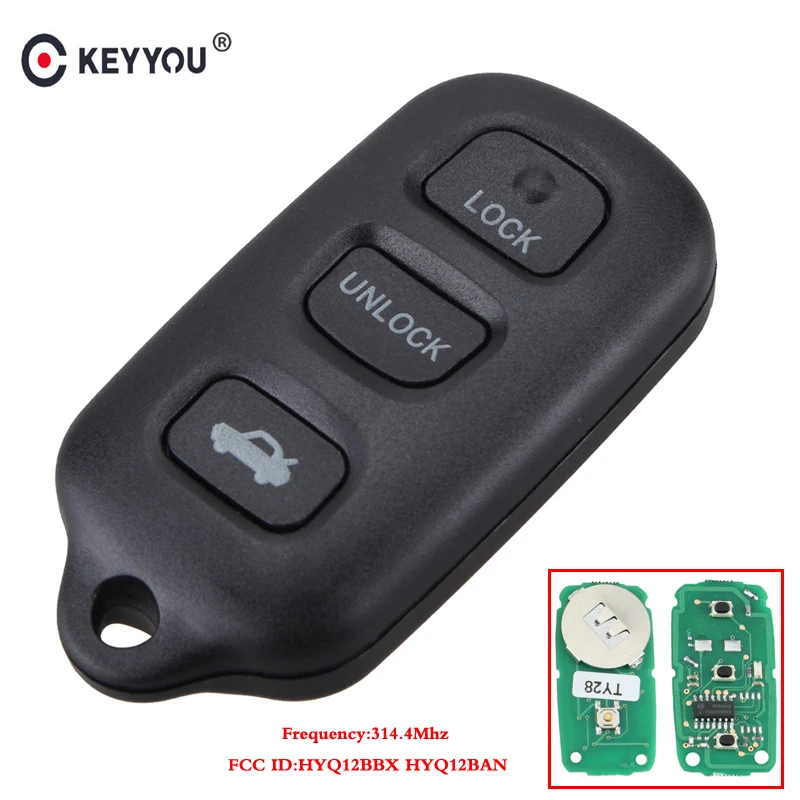 

KEYYOU 3+1 Buttons Remote Car Key For Toyota Avalon 1998 1999 2000 2001 2002 2003 2004 314.4Mhz HYQ12BBX HYQ12BAN Original Key