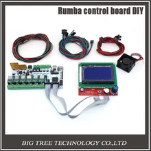 Biqu rumba steuerkarte diy + lcd 12864 controller display + jumper draht + qualitäts-a4988 schrittmotortreiber für reprap 3d drucker