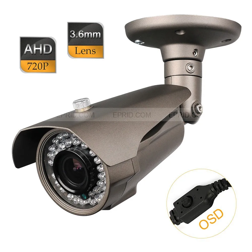 

CCTV AHD 1.0MP 720P 3.6mm Lens Security Waterproof Camera 42IR OSD Menu