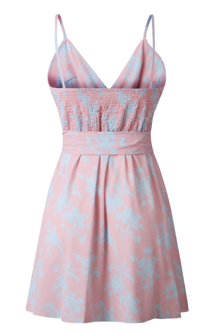 Gladiolus 2019 Women Summer Dress Sleeveless V Neck Floral Print Belt Tunic Mini Sexy Bohemian Dress Women Ruffle Beach Dresses  (25)
