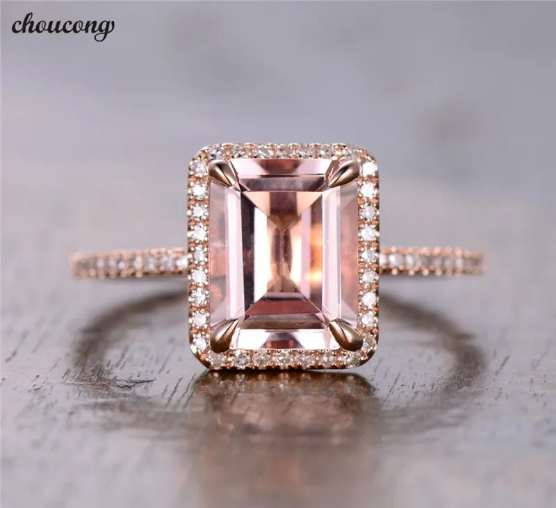 Choucong модное кольцо принцессы, розовое золото, заполненное 2ct Циркон cz, юбилей, обручальное кольцо, кольца для женщин, ювелирный подарок на палец