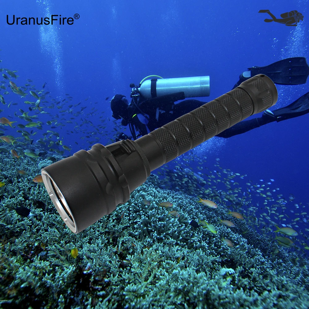 

Diving Flashlight Underwater Dive Light 5x L2 XM-L2 LED Scuba Torch Waterproof Flashlight + 18650 Battery + USB Charger