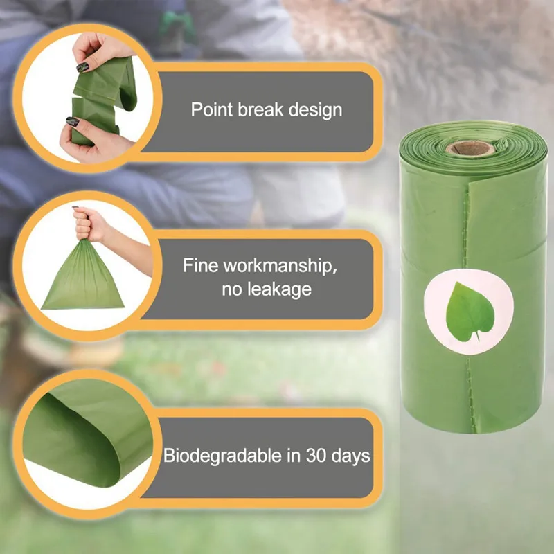 Green 1 roll Пакеты для уборки за собакой экологически чистые биоразлагаемые Домашние Животные Кошки отходы мешки для мусора мешок мусорные мешки - Цвет: Green 1 roll