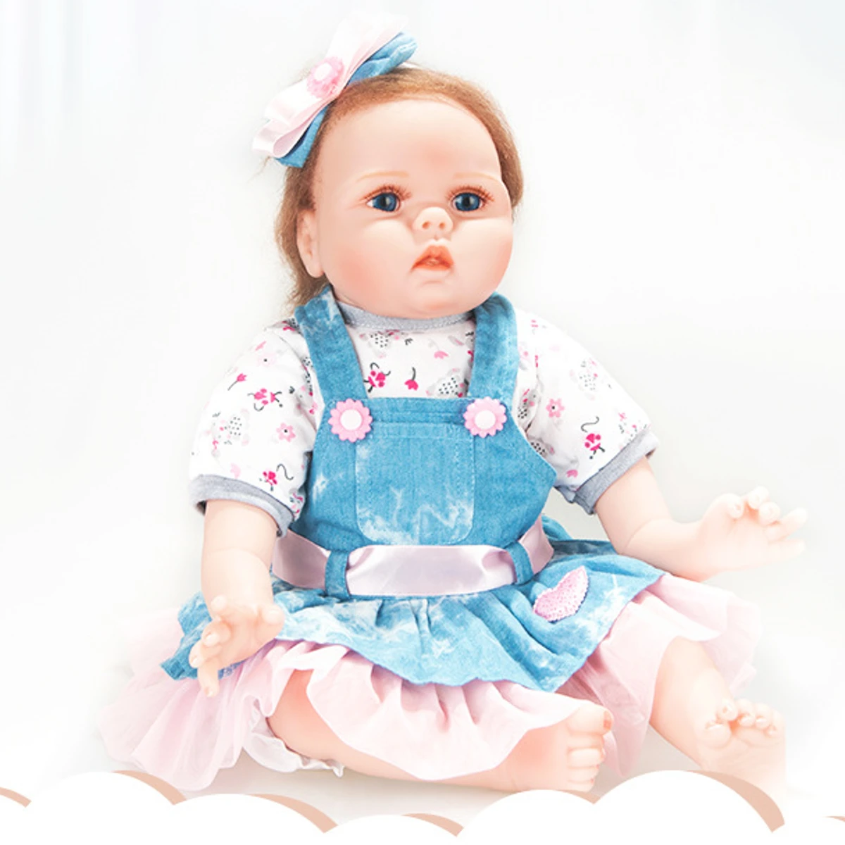 

22'' 55cm Silicone Reborn Baby Dolls Lifelike Newborn Baby Girl Reborn Doll Handmade Vinyl Silicone Baby Dolls Children Kid Gift