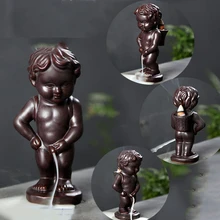 Курильница для благовоний горелки Писающий мальчик сандалового дерева Керамика кадило Чай церемонии Ладан подсвечник, декоративные изделия ремесла