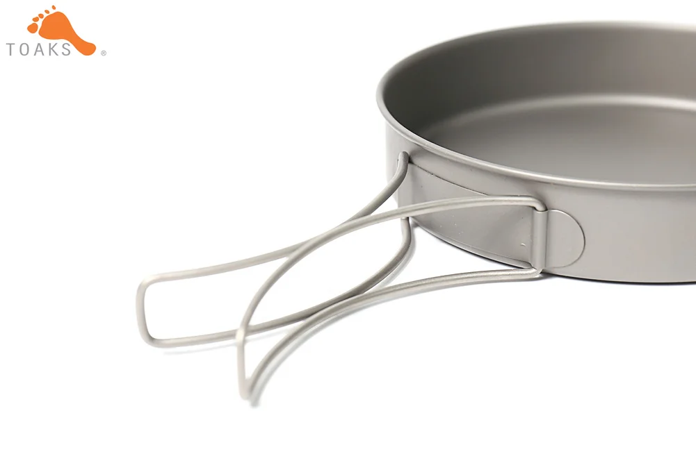TOAKS CKW-1300 titanio al aire libre Camping Pan Caminar utensilios de cocina mochilero Picnic tazón Pan Pot Set con mango plegable