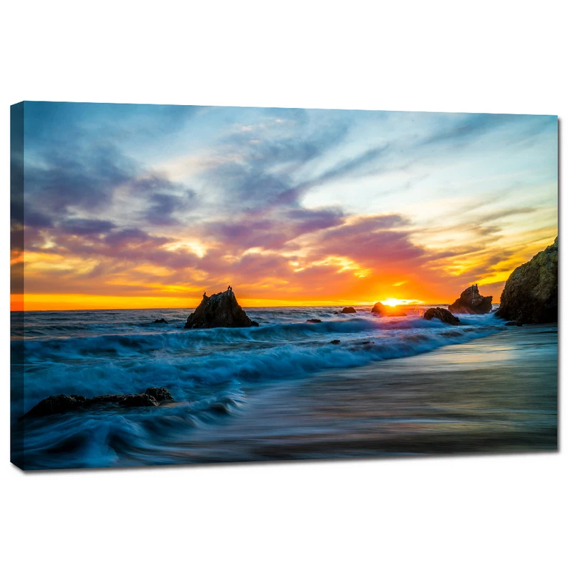 Us 9 47 1 Panel Landscape Wall Art Sunset Seascape Beach Canvas Prints Wall Decor Posters For Bedroom Walls For Home Decor In Painting