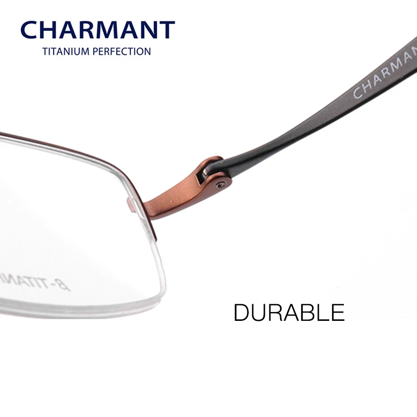 CHARMANT Pure Titanium Spectacle frame for men Beta Titanium Eye Frame Women Half Rimless Optical Glasses Eyewear CH10282
