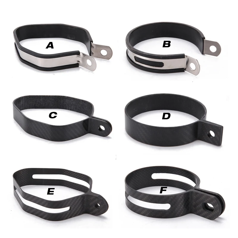 

Universal Motorcycle Exhaust Clamp Carbon Fibre Muffler Silencer Pipe Clmap Bracket for SC Project AKRAPOVIC AR GP Yoshimura