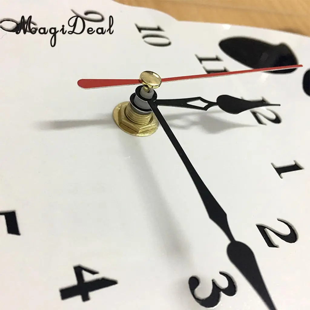 Home Livingroom Kitchen Cartoon Acrylic Wagging Swinging Tail Dog Wall Clock Time AA Battery Powered Kids Room Decor	