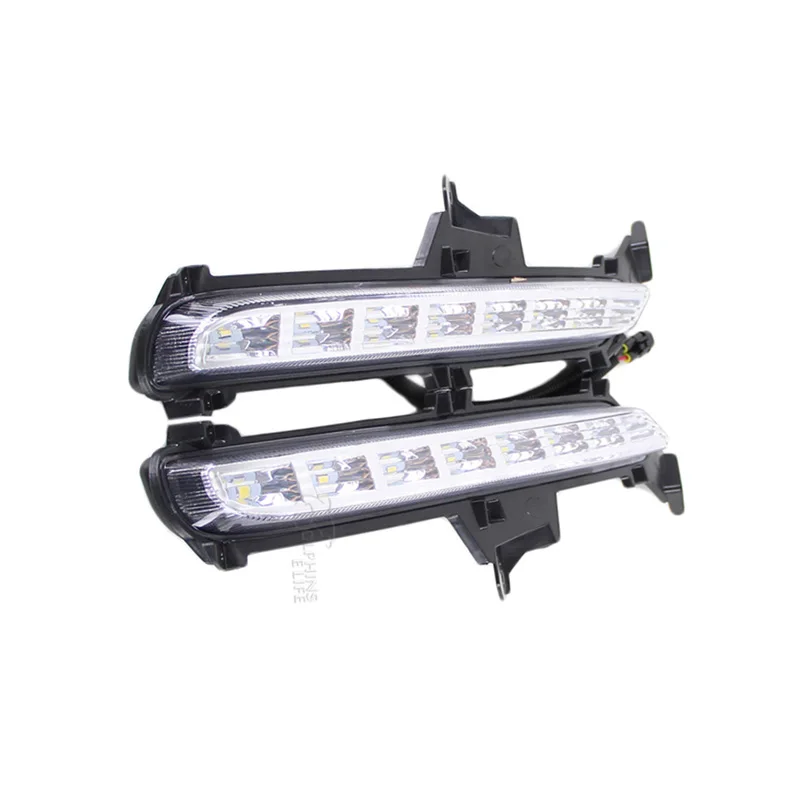 

For KIA K2 RIO 2015 2016 Car 12V LED DRL Daytime Running Light Modification Fog Lamp With Yellow Turn Signal Lights Auto Lamps