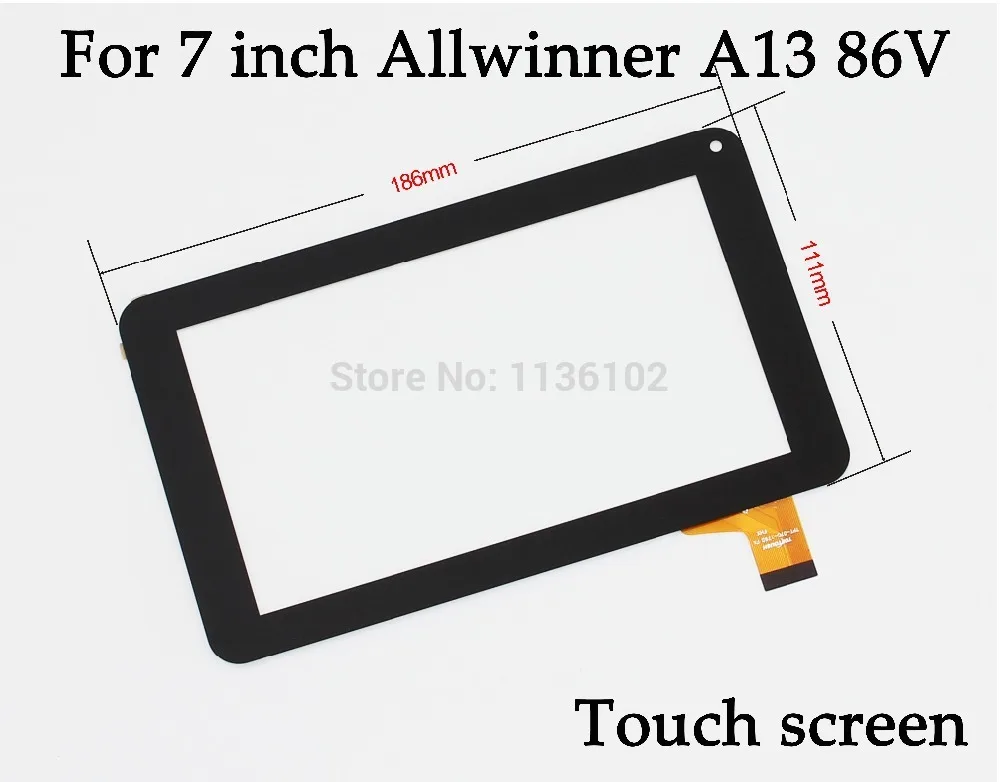 

New 7" inch tablet pc for 7 inch 86V Allwinner A13 Capacitive Touch Screen with Glass Digitizer Free Shipping