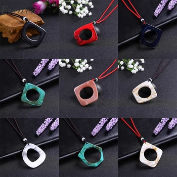 

EUEAVAN 10pcs Ethnic Irregular Geometric Acetic Acid Board Necklace Amulet Statement Jewelry For Men Women Wholesale