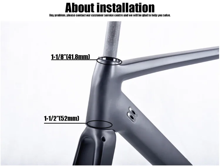 Perfect 2018 NEW Chinese Carbon Road Frame T800 UD black Aero full carbon fiber road bike frame QR or thru axle 47/51/53cm 21