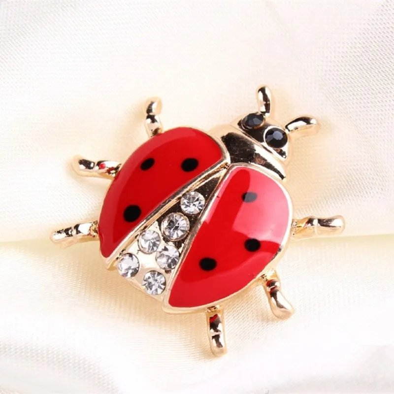 vb5002 Fashion animal rhinestone ladybug brooch for women jewelry 5