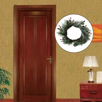 

Simulation Cedar Christmas Wreath Berry Ring Pine Needle Wreath Christmas Decoration Snow Ring