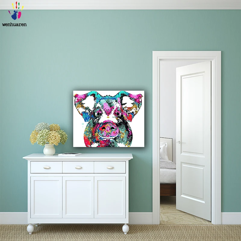 

DIY colorings pictures by numbers with colorsCute abstract pig drawing painting by numbers framed Home