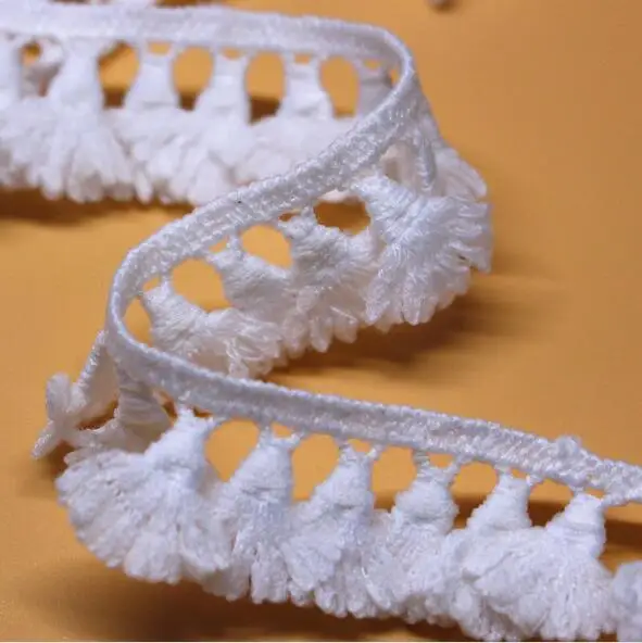 60Yards White Tassel Lace Fringe Trims Ribbon DIY Handmade Sewing