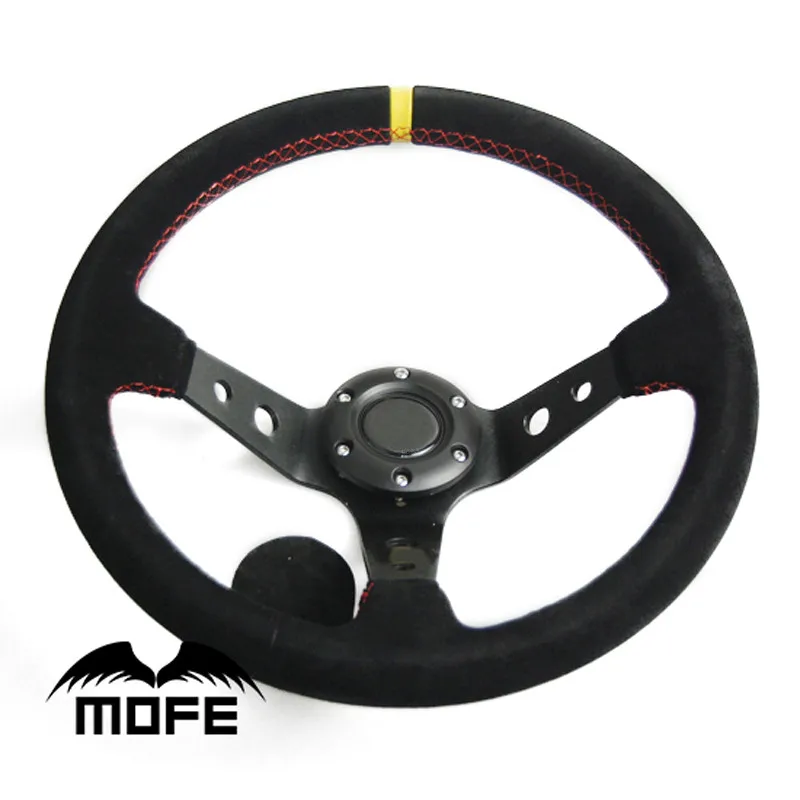 MOFE 14inch 350mm Deep Corn Drifting Steering Wheel / Suede Leather wheels | Автомобили и мотоциклы