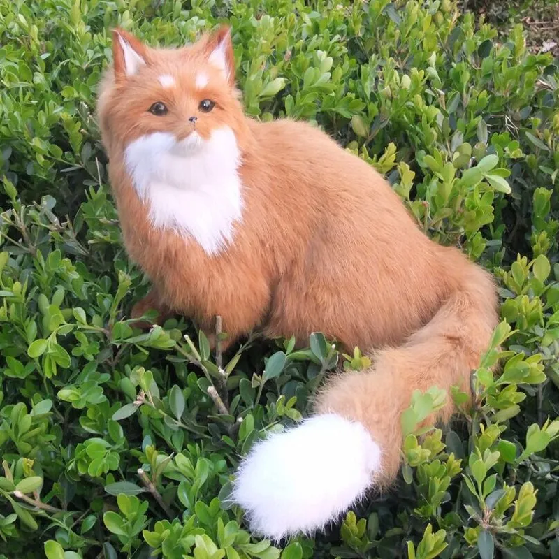 new lovely simulation fox toy yellow lifelike beautiful sitting fox doll gift about 26x28cm