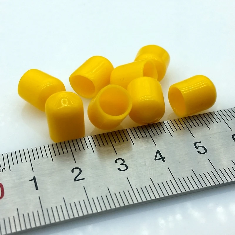 8mm protective cover Rubber Covers Dust Cap for connector or metal tubes Yellow color 100pcs/lot 