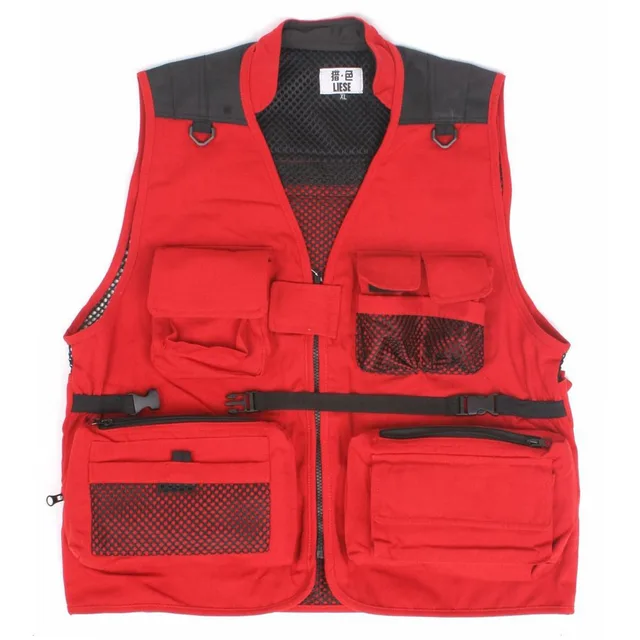 Men's Multi pockets Vest Men Professional Photography Cameraman Mesh