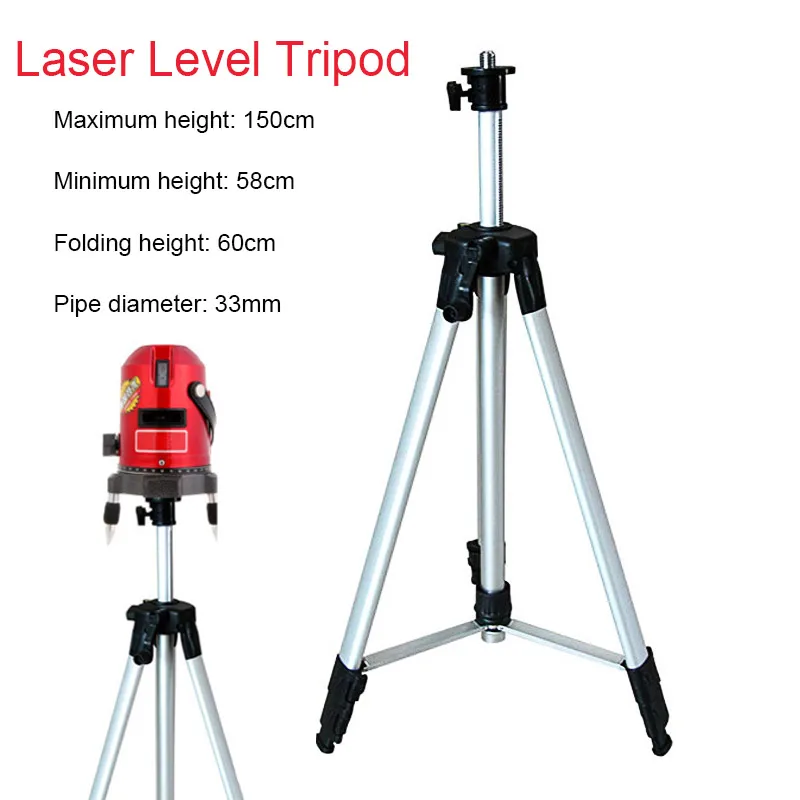 Laser Level Meter Laser Level Tripod 1.5M for Adjustable Rod Leveling Bubble with Extension Rod