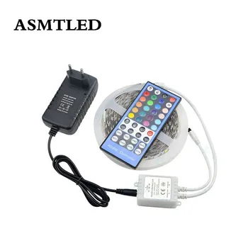 

5050 RGBW RGBWW LED Strip Flexible Lights Set 5M IP65 Waterproof Holiday Lamp 40key IR Remote 3A Power Desk Lamp Garden Lighting