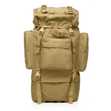 Asalto Táctico Al Aire Libre Militar Mochilas de gran Capacidad 65L Mochila Mountaineer Escalada Bolsa de Marco de Metal Cubierta de La Lluvia